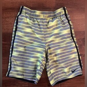 Nike boys lined swim trunks Sz medium. 10/12 striped